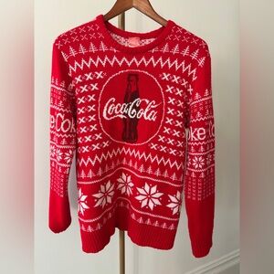 Coca-Cola Christmas Sweater – Knit Holiday Pullover – Size M